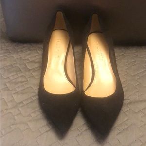 Talbots Black Suede small wedge heel